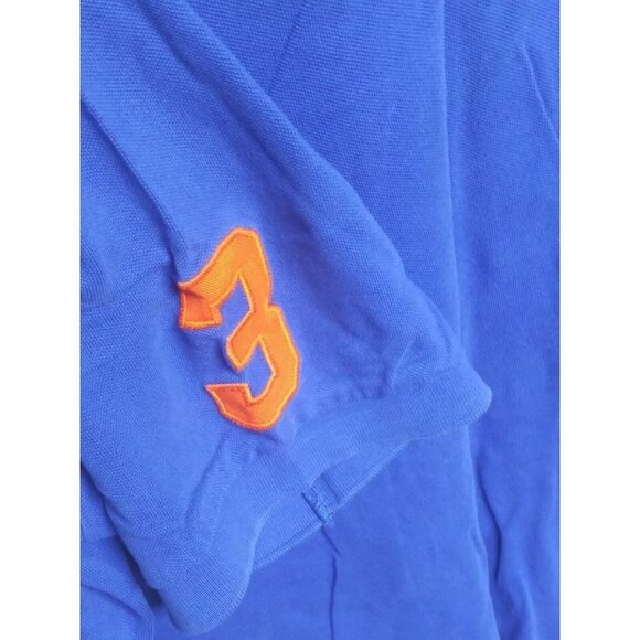 VINTAGE POLO RALPH LAUREN polo shirt 4XLT BLUE w/BIG PONY green Number 3 Cotton - Picture 4 of 8